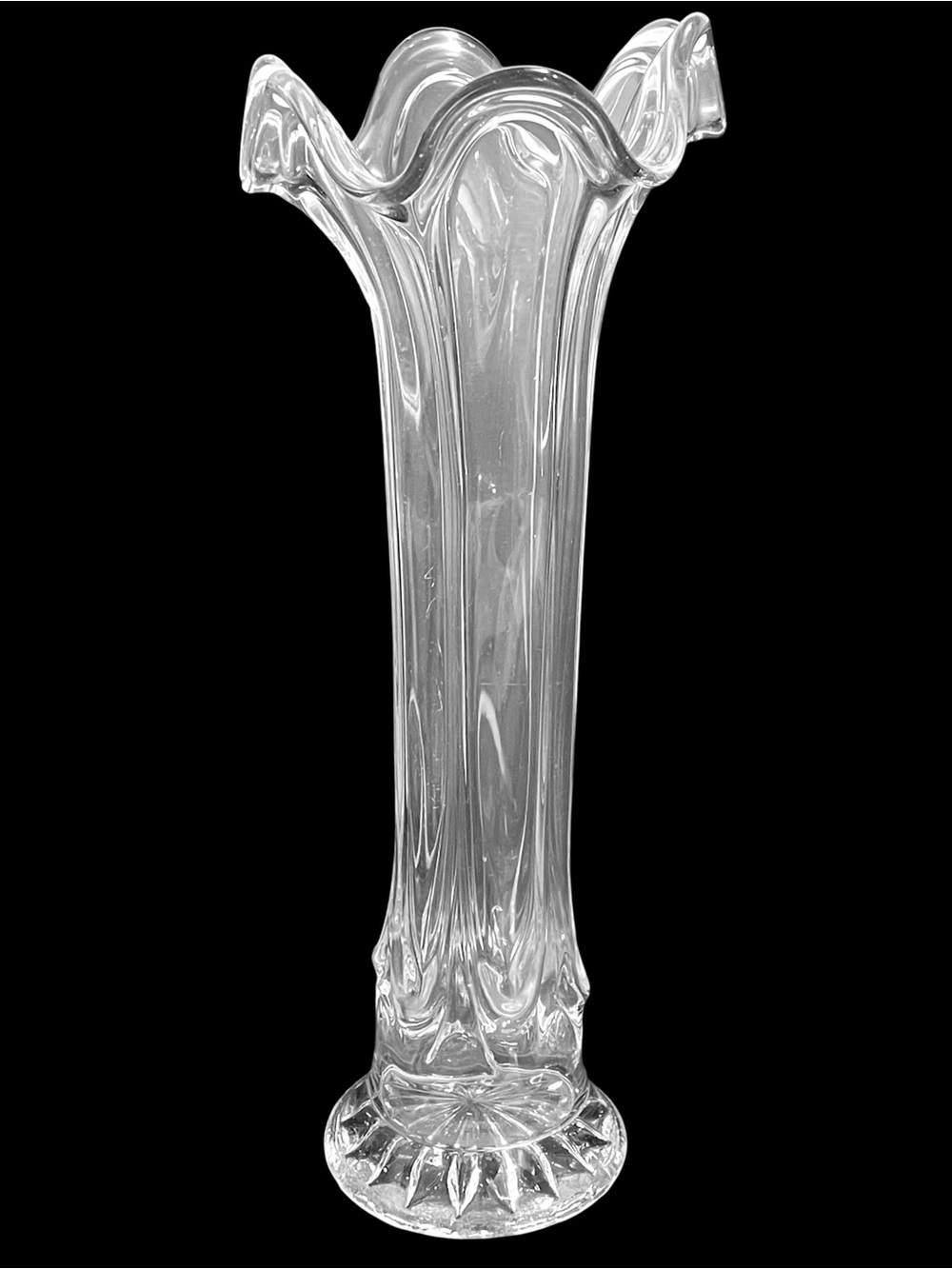 Antique 1910s Imperial Glass Vase Parlor Panels Swung Clear EAPG - Edwardian Era
